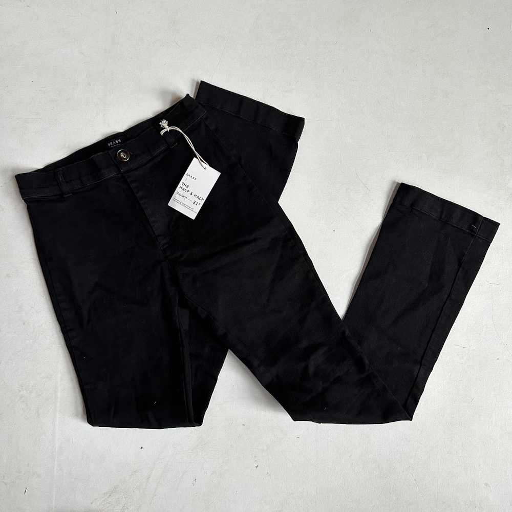 NWT Brass Clothing Half & Half Black Flare Jeans
